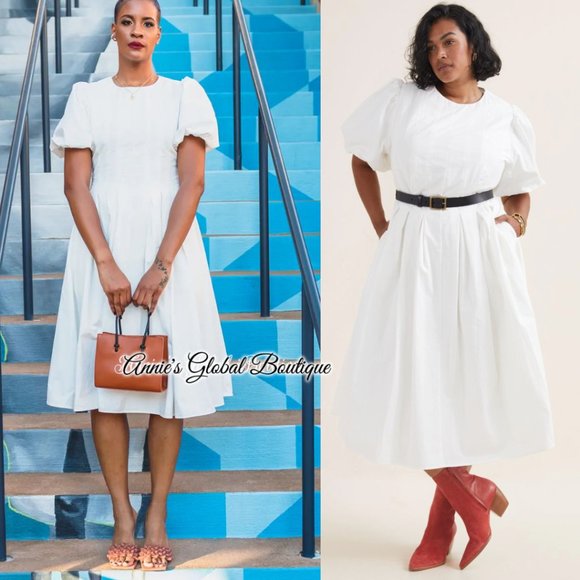 RARE NWT ANTHROPOLOGIE Eri + Ali Corset-Seamed Midi Dress - Picture 7 of 16